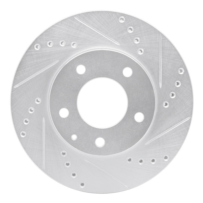 R1 Concepts R1 95-06 Mazda Millenia Front Right Drilled & Slotted Silver Brake Rotor