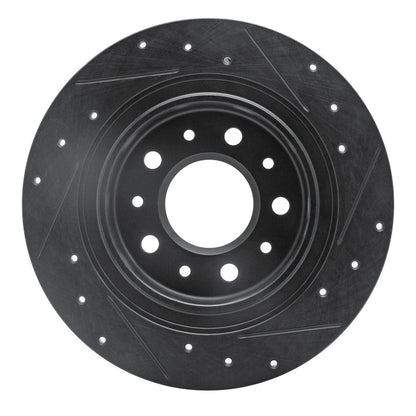 R1 Concepts R1 2016-2025 Buick Envista Rear Left Drilled & Slotted Black Brake Rotor