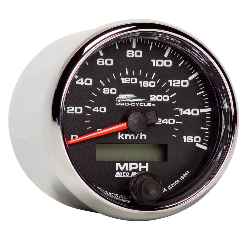 Autometer Pro-Cycle Gauge Speedo 2 5/8in 160 Mph/260Kmh Elec Black