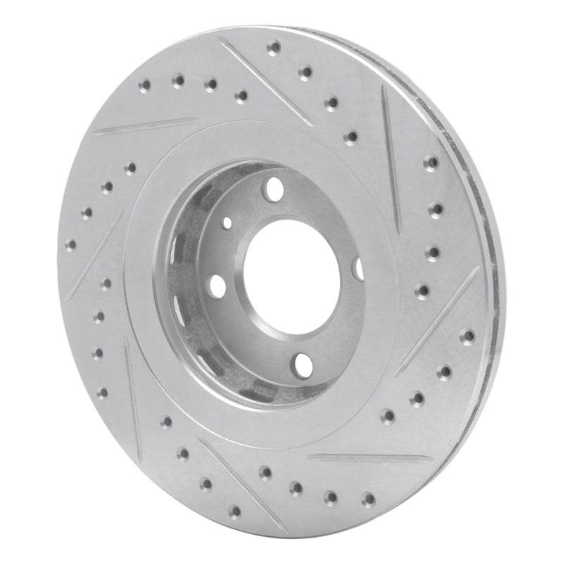 R1 Concepts R1 90-93 Volkswagen Passat (USA/Canada) Front Left Drilled & Slotted Silver Brake Rotor