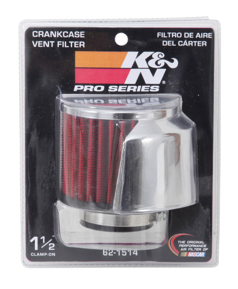 K&N Engineering K&N 1.5in Flange ID x 3in OD x 2.5in Height Clamp On Crankcase Vent Filter