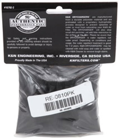 K&N Engineering K&N Universal Round Tapered Filter Wrap - Black - 6in Base ID x 4.625in Top ID x 9in Height