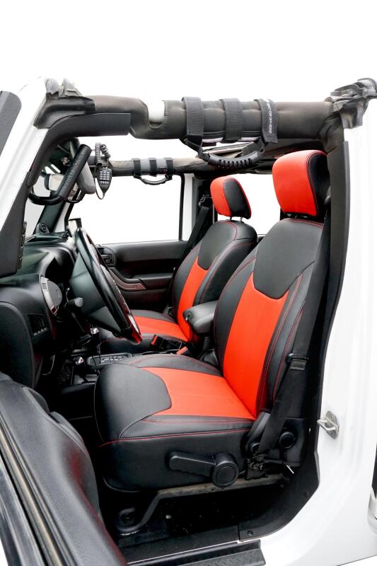 PRP Seats PRP 13-18 Jeep Wrangler JK Front Seat Covers/2 door or 4 door (Pair) - Black/Red