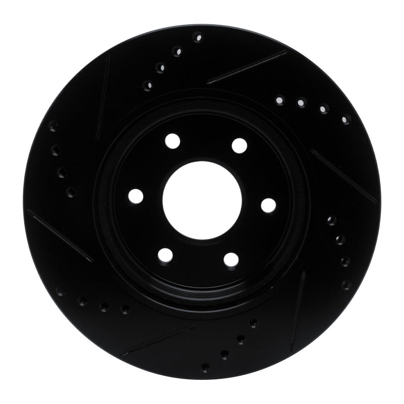 R1 Concepts R1 05-25 Nissan Xterra Front Right Drilled & Slotted Black Brake Rotor