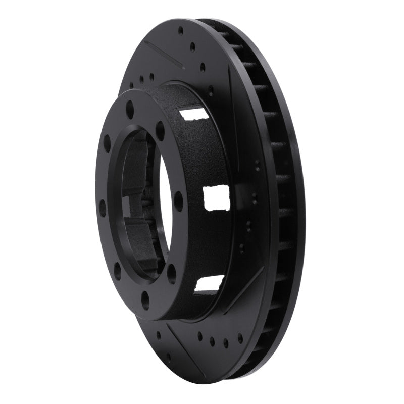 R1 Concepts R1 71-91 Chevrolet P30 Van Front Right Drilled & Slotted Black Brake Rotor