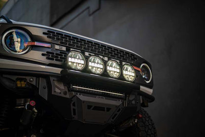 DV8 Offroad 7in Halo Elite Round Light w/ Accent Halo - White/Amber