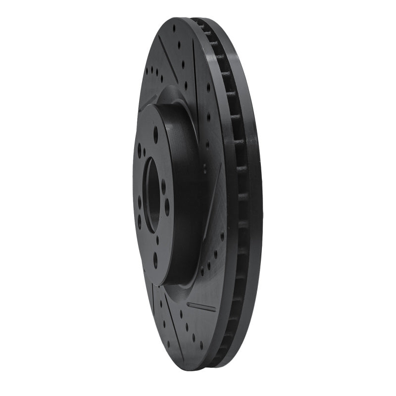 R1 Concepts R1 09-14 Acura TL Front Right Drilled & Slotted Black Brake Rotor