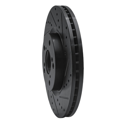 R1 Concepts R1 09-14 Acura TL Front Right Drilled & Slotted Black Brake Rotor