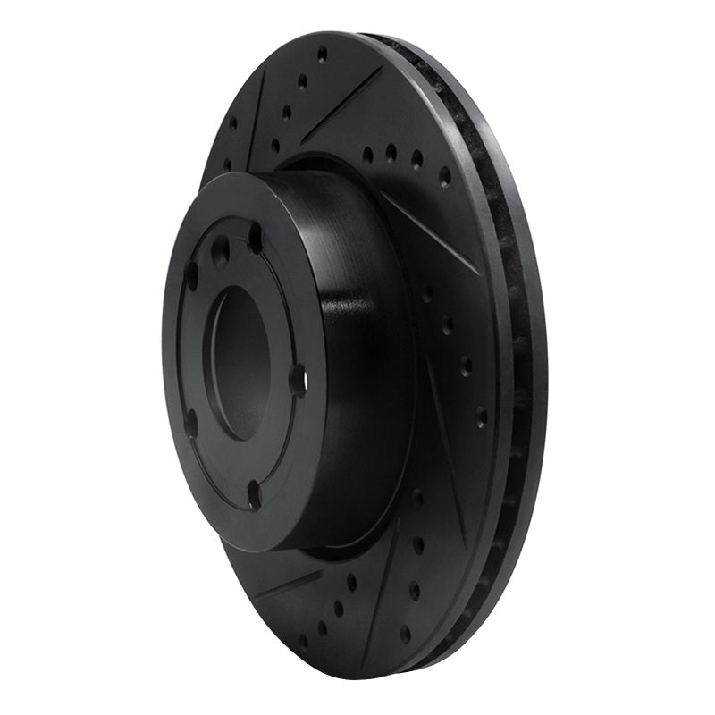 R1 Concepts R1 94-02 Land Rover Range Rover Front Left Drilled & Slotted Black Brake Rotor