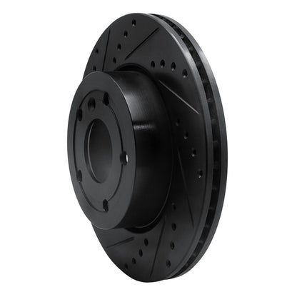 R1 Concepts R1 94-02 Land Rover Range Rover Front Left Drilled & Slotted Black Brake Rotor
