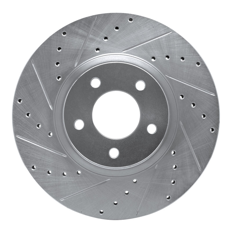R1 Concepts R1 88-91 Mazda 929 Front Left Drilled & Slotted Silver Brake Rotor