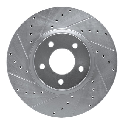 R1 Concepts R1 88-91 Mazda 929 Front Left Drilled & Slotted Silver Brake Rotor