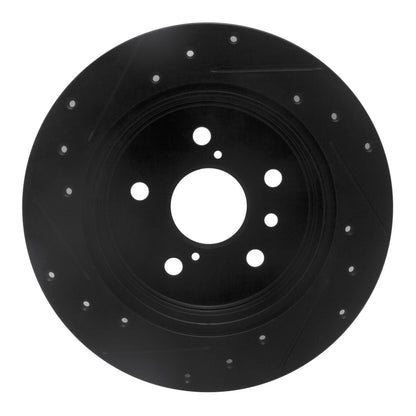 R1 Concepts R1 18-24 Toyota Camry Rear Right Drilled & Slotted Black Brake Rotor