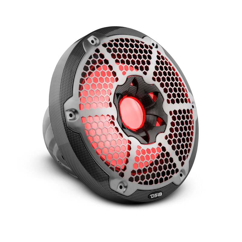 DS18 NXL Marine Subwoofer With RGB LEDs 10in 300 Watts RMS 4 ohm SVC Black Carbon Fiber