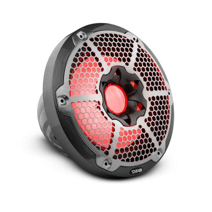 DS18 NXL Marine Subwoofer With RGB LEDs 10in 300 Watts RMS 4 ohm SVC Black Carbon Fiber