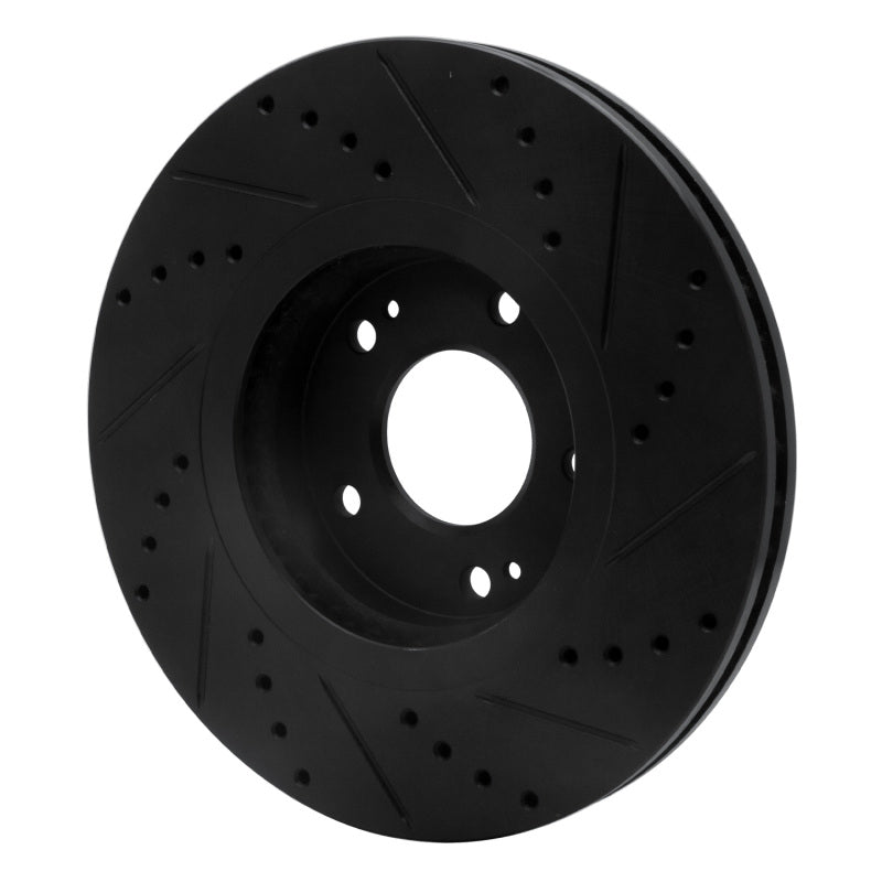 R1 Concepts R1 04-11 Hyundai Azera Front Left Drilled & Slotted Black Brake Rotor