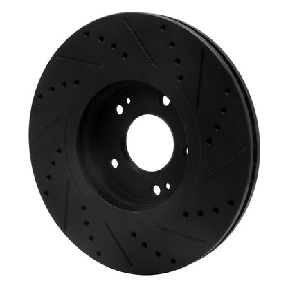 R1 Concepts R1 04-11 Hyundai Azera Front Left Drilled & Slotted Black Brake Rotor