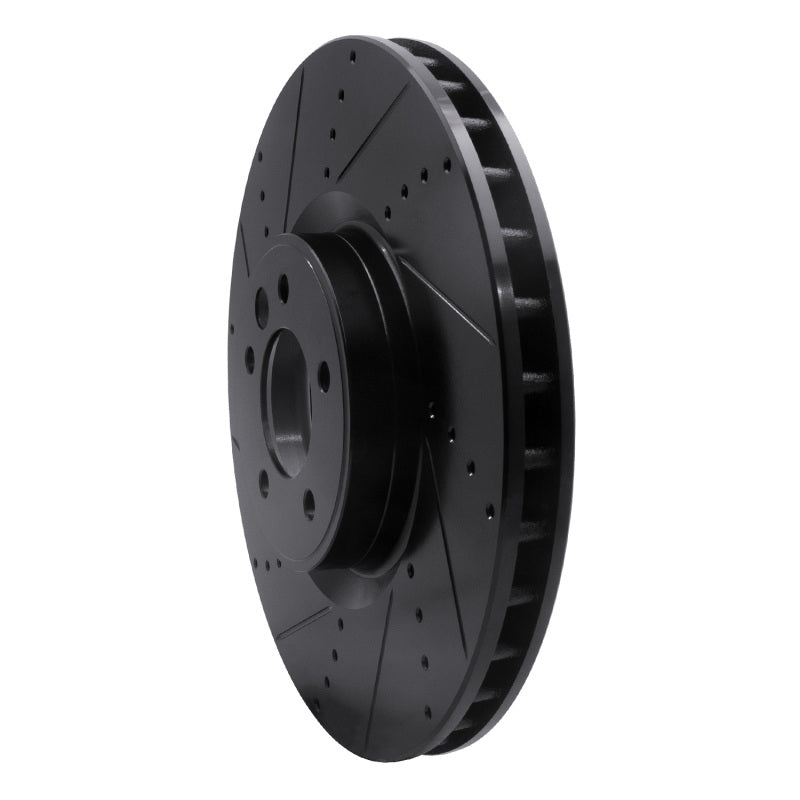 R1 Concepts R1 2010-2017 Land Rover Range Rover Front Left Drilled & Slotted Black Brake Rotor