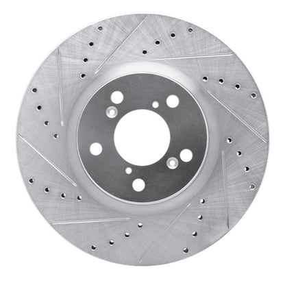 R1 Concepts R1 07-20 Acura MDX Front Left Drilled & Slotted Silver Brake Rotor