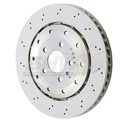 SHW Performance SHW 08-12 Audi R8 4.2L (Excl Ceramic Brakes) Rear Drill-Dimp Lightweight Brake Rotor (420615601F)