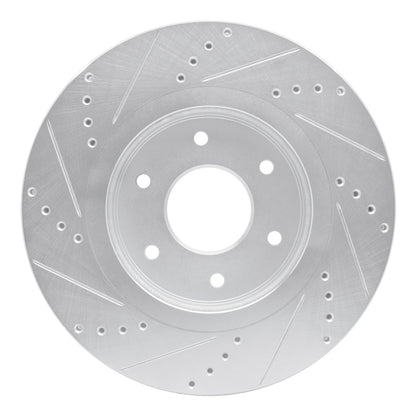 R1 Concepts R1 05-07 Infiniti QX56 Front Right Drilled & Slotted Silver Brake Rotor