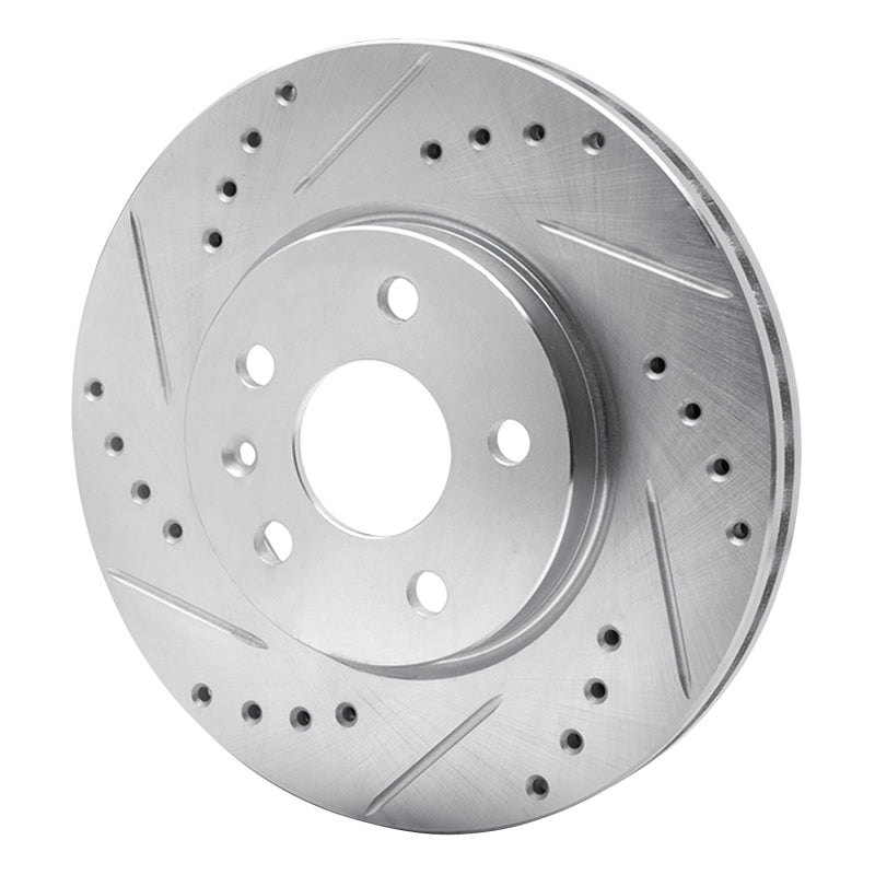 R1 Concepts R1 11-23 Chevrolet Bolt EV Front Left Drilled & Slotted Silver Brake Rotor