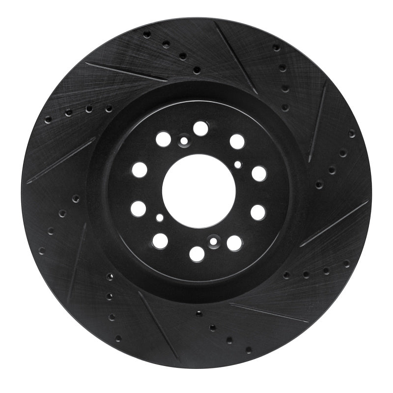 R1 Concepts R1 17-25 Acura Integra Front Right Drilled & Slotted Black Brake Rotor