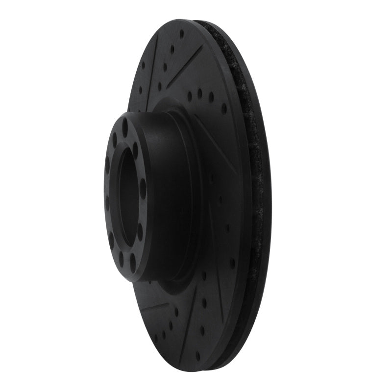 R1 Concepts R1 82-85 Mercedes-Benz 380SEC Front Left Drilled & Slotted Black Brake Rotor
