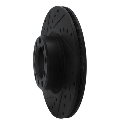 R1 Concepts R1 82-85 Mercedes-Benz 380SEC Front Left Drilled & Slotted Black Brake Rotor