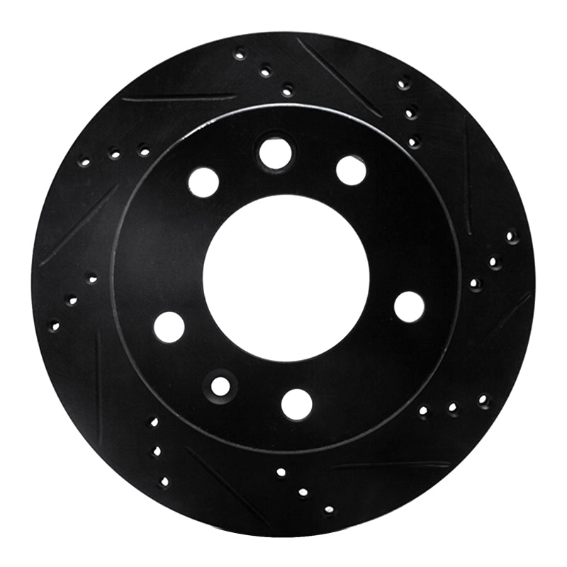 R1 Concepts R1 02-06 Dodge Sprinter 3500 Front Left Drilled & Slotted Black Brake Rotor