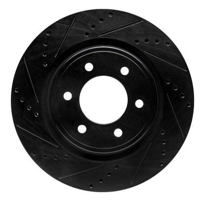 R1 Concepts R1 2021-2025 Ford Bronco Front Left Drilled & Slotted Black Brake Rotor