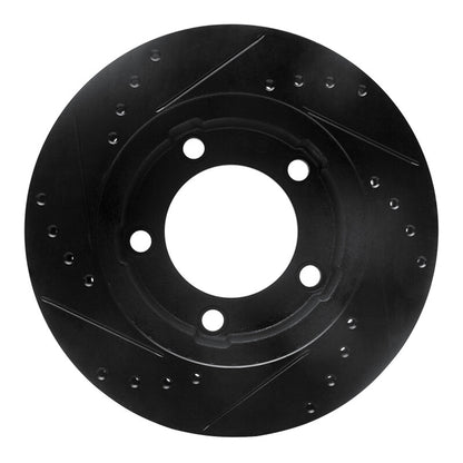 R1 Concepts R1 80-93 Dodge W100 Front Right Drilled & Slotted Black Brake Rotor