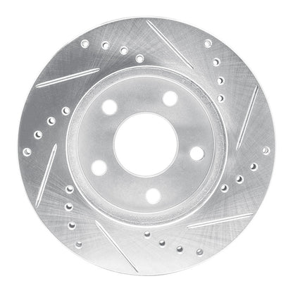 R1 Concepts R1 86-92 Ford Taurus (Excl SHO) Front Left Drilled & Slotted Silver Brake Rotor