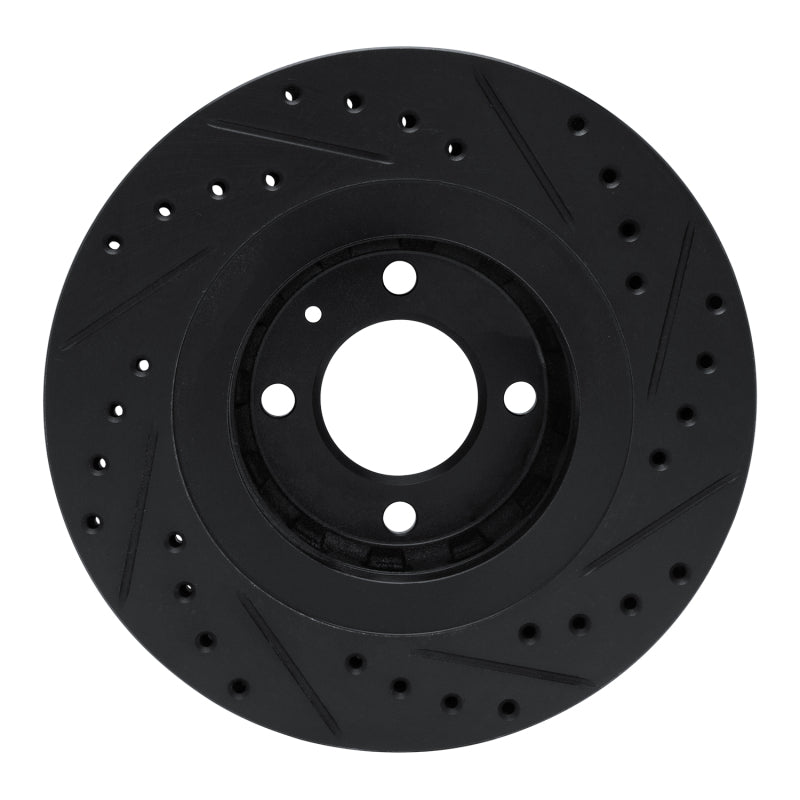 R1 Concepts R1 90-93 Volkswagen CORRADO Front Left Drilled & Slotted Black Brake Rotor