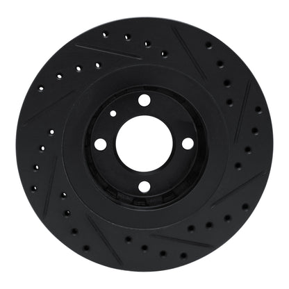 R1 Concepts R1 90-93 Volkswagen CORRADO Front Left Drilled & Slotted Black Brake Rotor
