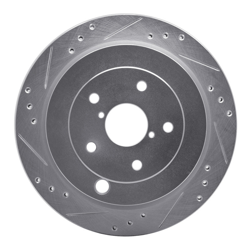 R1 Concepts R1 06-14 Subaru B9 TRIBECA Rear Left Drilled & Slotted Silver Brake Rotor