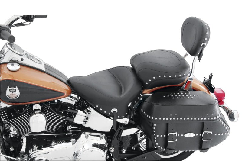 Mustang Motorcycle Mustang 06-17 Harley Softail Wide Tire (200mm) Std Touring,Wide Touring Pass Seat w/Studs - Black