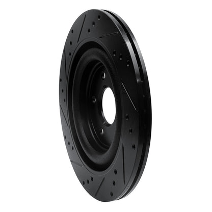 R1 Concepts R1 06-15 Jaguar Super V8 Rear Right Drilled & Slotted Black Brake Rotor