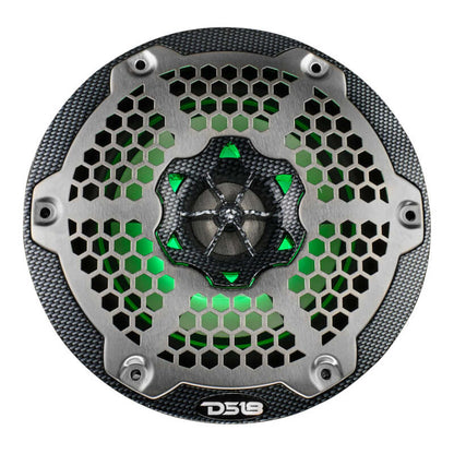 DS18 NXL-M Series Spkr w/ RGB LED Lights 6.5in 2-Way 125 Watts RMS 4 ohm Black Crbn Fiber w/ Cover