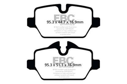 EBC 10-16 Mini Countryman (R60) 1.6L Bluestuff Rear Brake Pads
