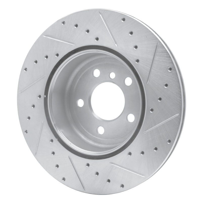 R1 Concepts R1 13-21 BMW 428I Rear Left Drilled & Slotted Silver Brake Rotor