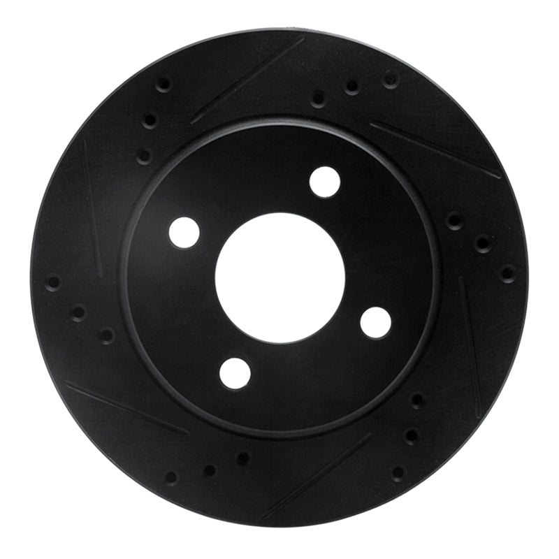 R1 Concepts R1 95-96 Dodge Neon (USA/Canada) Front Left Drilled & Slotted Black Brake Rotor