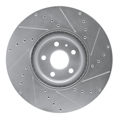 R1 Concepts R1 16-26 Polestar Polestar 2 Front Left Drilled & Slotted Silver Brake Rotor