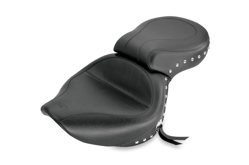 Mustang Motorcycle Mustang 01-08 Honda VT750DC Spirit Wide Touring 1PC Seat w/Studs- Black