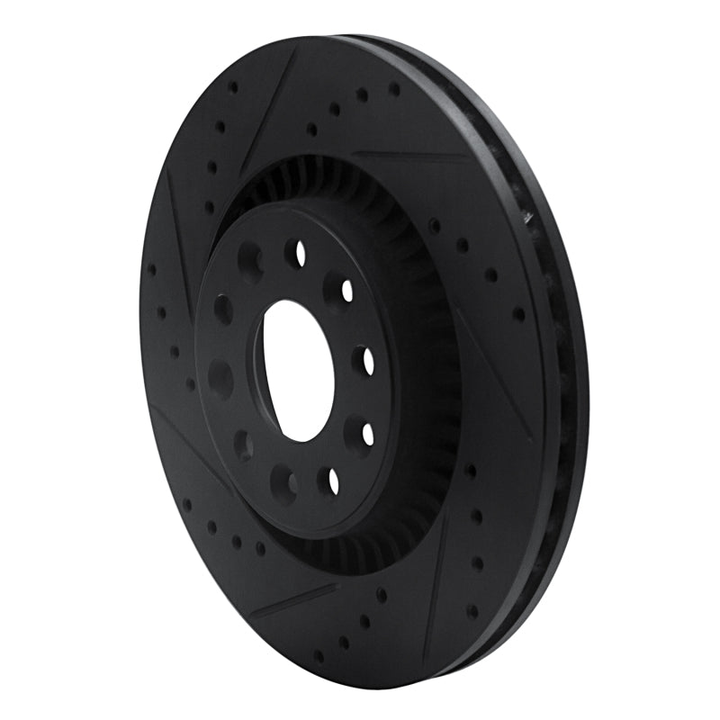 R1 Concepts R1 05-09 Ford Freestyle Front Left Drilled & Slotted Black Brake Rotor