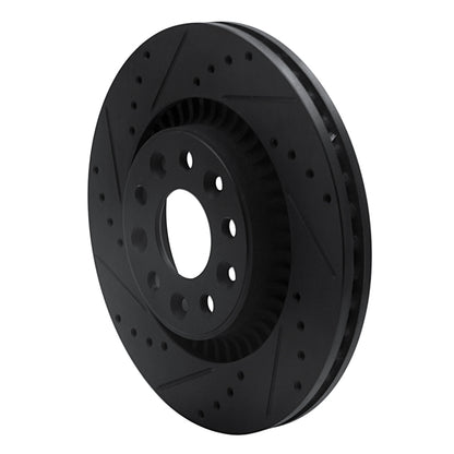 R1 Concepts R1 05-09 Ford Freestyle Front Left Drilled & Slotted Black Brake Rotor