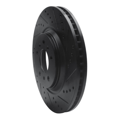 R1 Concepts R1 06-16 Buick Lucerne Front Right Drilled & Slotted Black Brake Rotor