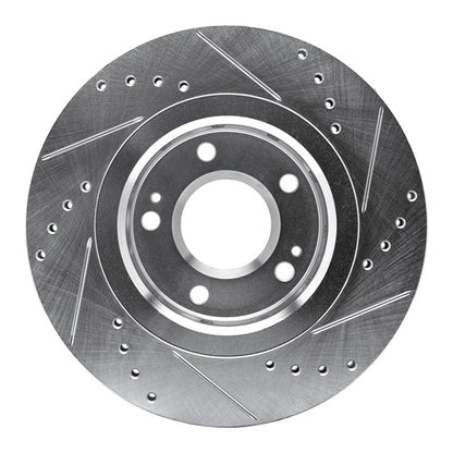R1 Concepts R1 09-15 Mitsubishi Lancer Front Left Drilled & Slotted Silver Brake Rotor
