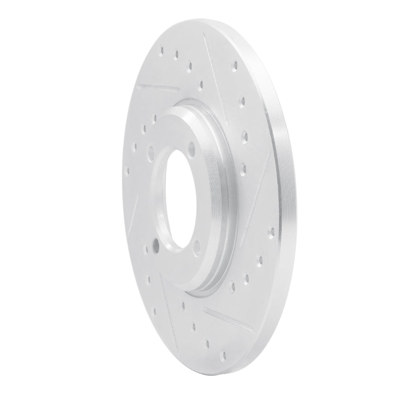 R1 Concepts R1 63-86 Ford Cortina Front Right Drilled & Slotted Silver Brake Rotor