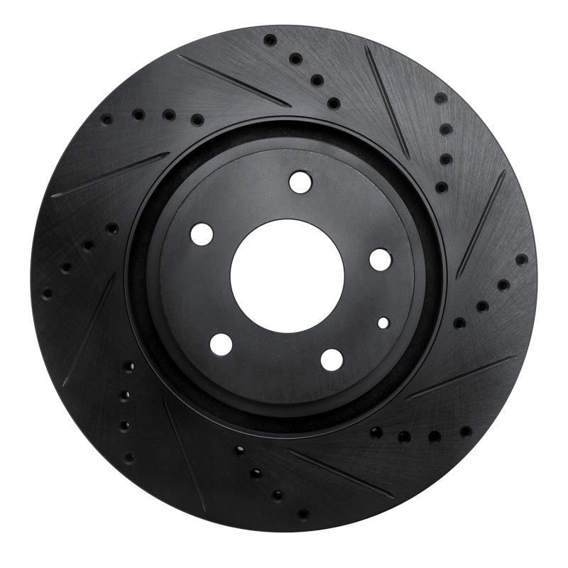 R1 Concepts R1 16-25 Mazda CX-5 Front Right Drilled & Slotted Black Brake Rotor